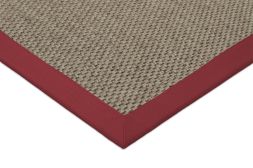 In- & Outdoor Teppich Cordoba taupe Polyesterbordre rot