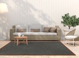 In- & Outdoor Teppich Cordoba anthrazit Polyesterbordre terra