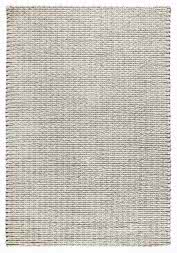 Wollteppich Eska silver-cream - hangewebt aus Wolle und Viskose