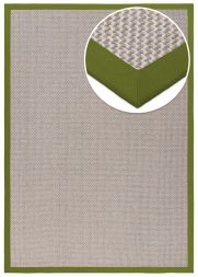 Bild von Wollteppich Luna nuss Polyesterbordre avocado