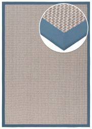 Bild von Wollteppich Luna nuss Polyesterbordre denim-blau