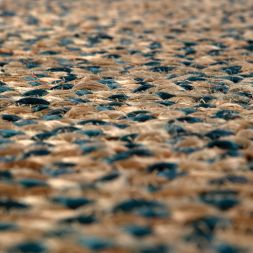 Juteteppich Elliot natur/blau rund