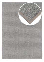 Sisal Teppich Allegro silber mit Kunstlederbordre