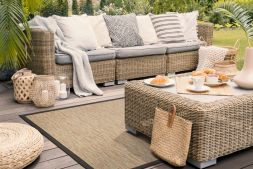 Outdoor Teppich Saint Lucia Sandy-Beach Bordre schlamm