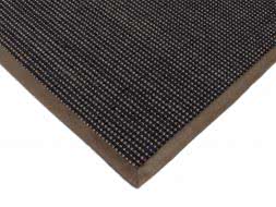 Sisal Teppich City Stripe taupe/schwarz mit Microfaserbordüre