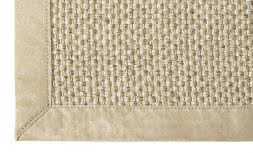 Sisal Teppich Cuadro hellbeige mit Microfaserbordre