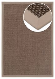 Sisal Teppich Cuadro braun Baumwollbordre champagner