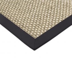 Sisal Teppich Cuadro hellbeige Baumwollbord�re anthrazit