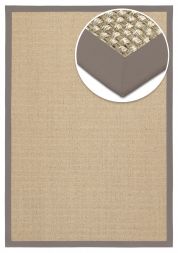 Sisal Teppich Cuadro hellbeige Baumwollbordre kitt