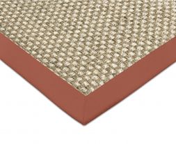 Sisal Teppich Cuadro hellbeige Baumwollbordre terra