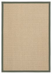 Sisal Teppich Cuadro hellbeige Baumwollbordre grn