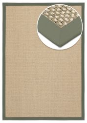 Sisal Teppich Cuadro hellbeige Baumwollbordre grn