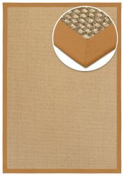 Sisal Teppich Cuadro natur Baumwollbordre safran
