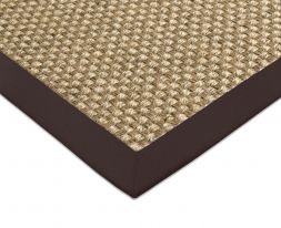 Sisal Teppich Cuadro natur Baumwollbordre dunkelbraun