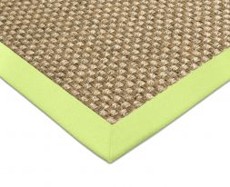 Sisal Teppich Cuadro natur Baumwollbordre hellgrn