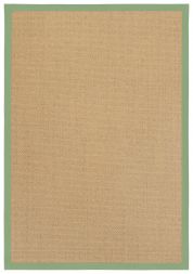 Sisal Teppich Cuadro natur Baumwollbordre mintgrn