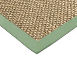 Sisal Teppich Cuadro natur Baumwollbordre mintgrn