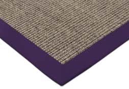 Sisal Teppich Mio graumix Baumwollbordre aubergine