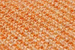 Sisal Teppich Mio mandarine Baumwollbordüre cremeweiß