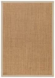 Sisal Teppich Mio nuss Baumwollbordre hellbeige