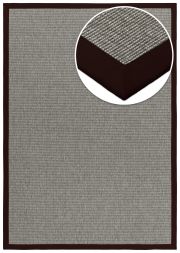 Bild von Outdoor Teppich Taffino Rips grau Bordre dunkelbraun