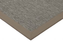 Outdoor Teppich Taffino Rips grau Bordüre sand