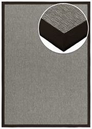 Bild von Outdoor Teppich Taffino Rips grau Bordre dunkelgraubraun