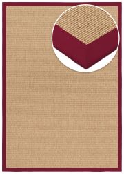 Bild von Outdoor Teppich Taffino Rips natur Bordre rot