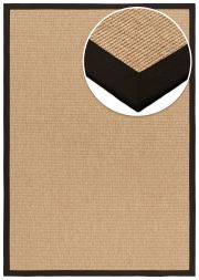 Bild von Outdoor Teppich Taffino Rips natur Bordre dunkelgraubraun