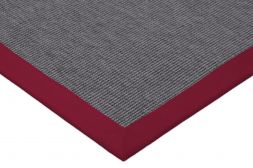 Outdoor Teppich Taffino Rips steingrau Bordre rot