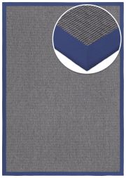 Bild von Outdoor Teppich Taffino Rips steingrau Bordre blau