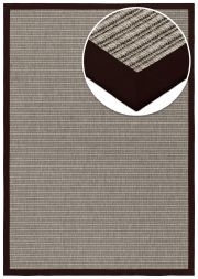 Bild von Outdoor Teppich Taffino Tweed grau Bordre dunkelbraun