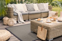 Outdoor Teppich Taffino Tweed grau Bordre grau