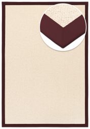 Wollteppich Wlkchen creme Bordre bordeaux