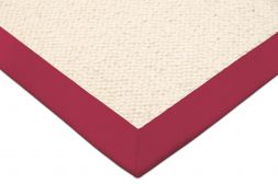 Wollteppich Wlkchen creme Bordre scharlachrot