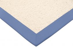 Wollteppich Wlkchen creme Bordre jeansblau