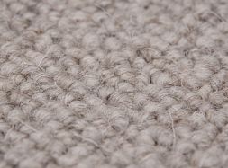 Wollteppich Wlkchen grau mit Baumwollbordre